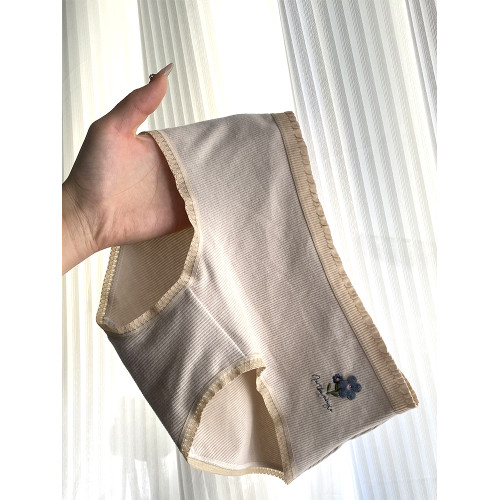 內褲女生純棉襠日系復古小花大碼中腰女士全棉三角褲2026新款少女