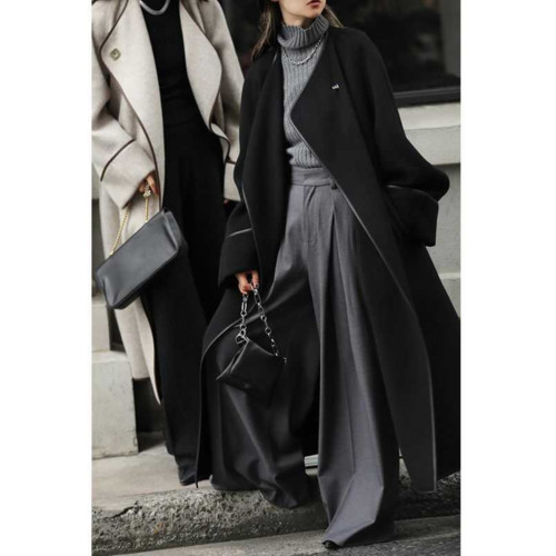 2026年新款韓版高級灰色百搭酷颯率性顯瘦顯腿長西褲濶腿休閒長褲