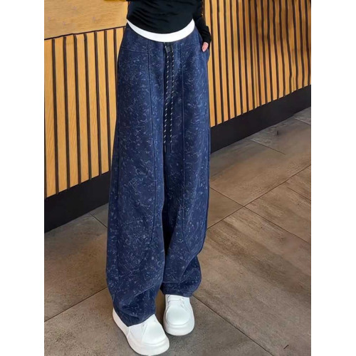 大碼女裝香蕉運動休閒褲衛褲秋冬2026新款寬鬆垂感直筒濶腿褲子潮