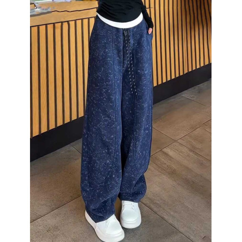 大碼女裝香蕉運動休閒褲衛褲秋冬2026新款寬鬆垂感直筒濶腿褲子潮