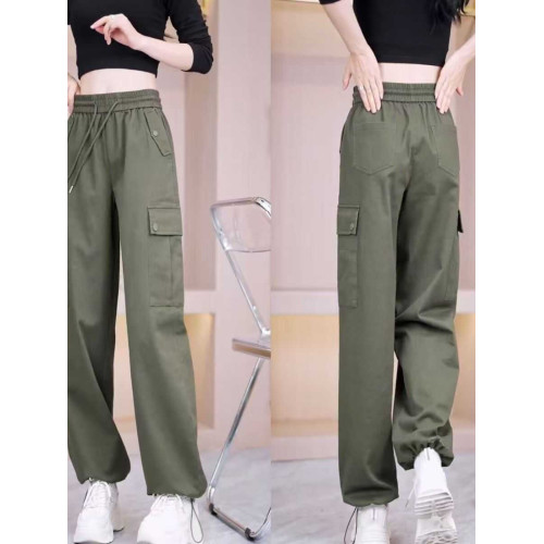 工裝褲女2025春秋季新款彈力大口袋直筒束腳兩穿百搭休閒運動女褲