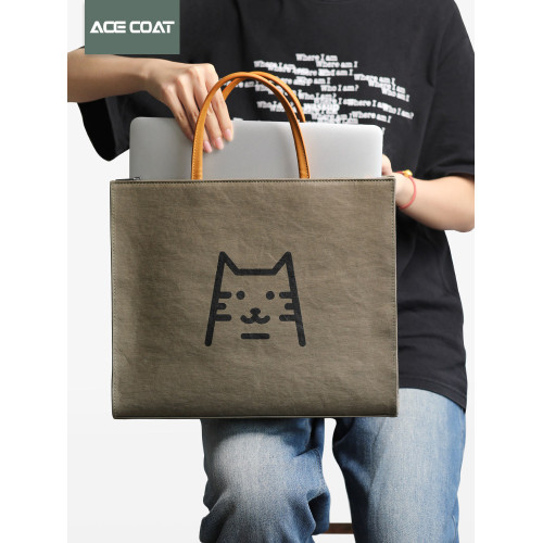 ACECOAT/異思納手提筆記型電腦包女士高級感14英寸通勤文件公文包適用蘋果13聯想15華爲16防摔防震保護