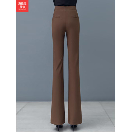 春秋冬季微喇褲女2026新款時尚加絨加厚立體高腰顯瘦休閒彈力垂感