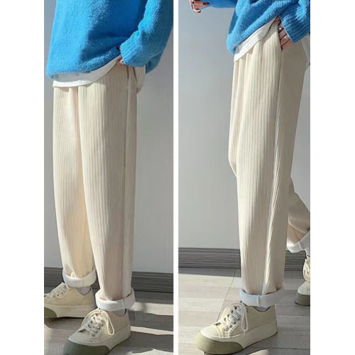 加絨加厚小腳哈倫褲女大碼秋冬季高腰顯瘦胖妹妹300斤休閒蘿蔔褲