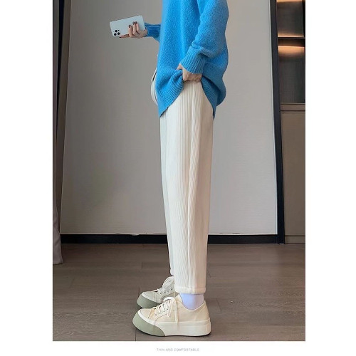 加絨加厚小腳哈倫褲女大碼秋冬季高腰顯瘦胖妹妹300斤休閒蘿蔔褲