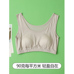 薄款100%桑蠶絲真絲針織瑜珈背心式無鋼圈無痕三角杯內衣文胸女