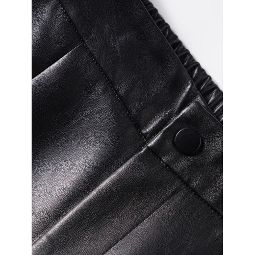 海甯真皮皮褲女九分褲2025秋冬新款綿羊皮修身高腰顯瘦直筒休閒褲