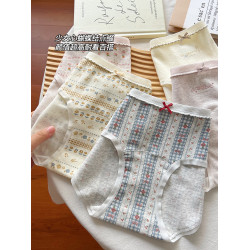 內褲女生純棉7a抗菌全棉加長襠女士親膚中腰少女三角短褲2025新款