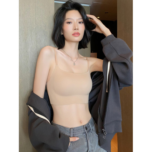 粉底液內衣女聚攏防下垂無痕隱形防走光抹胸u型美背背心式文胸夏