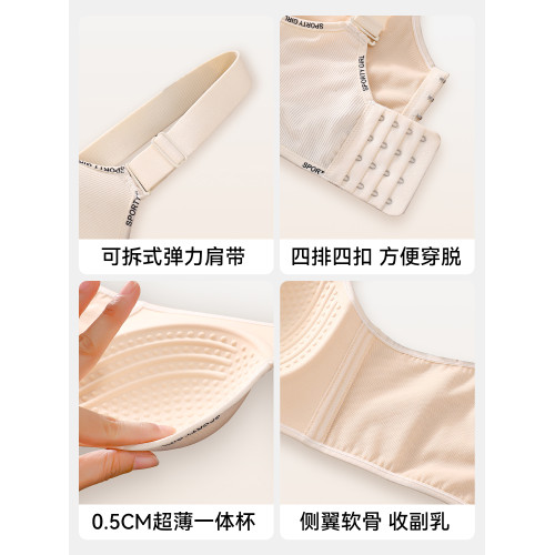 微內薇大碼內衣女運動聚攏收副乳防下垂大胸顯小無痕胖mm薄款文胸