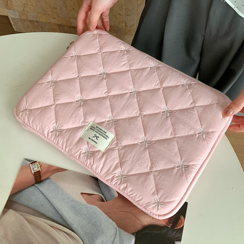 適用macbook內膽包2025新款Air13寸Pro14蝴蝶結韓國ins風蘋果聯想華爲16筆記型電腦包