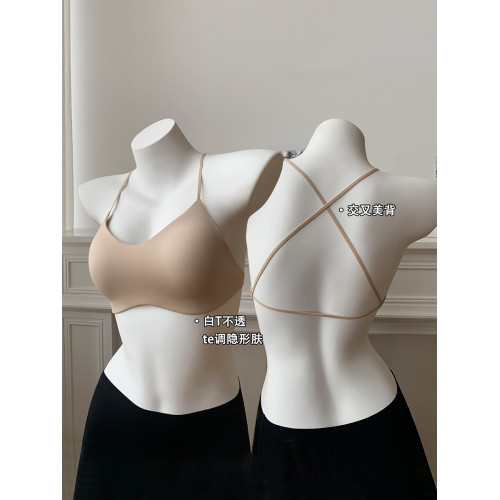 美背交叉肩帶無痕7A抑菌內衣女小胸聚攏防下垂無鋼圈收副乳文胸罩