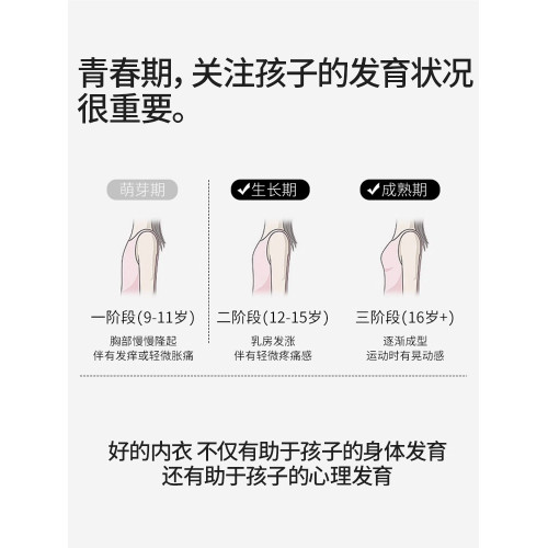 少女內衣高中初中學生女童粉底液薄款文胸青春期發育隱形無痕背心