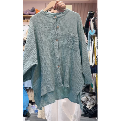 726稀疏麻襯衫開衫上衣壓皺 胸圍160衣長62-69圓領主播力薦