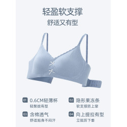 六隻兔子內衣女小胸聚攏無鋼圈胸罩防下垂果凍條軟支撐收副乳文胸