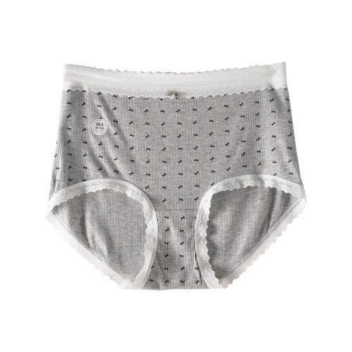 法式蕾絲大碼內褲胖mm女透氣抑菌蠶絲襠復古波點200斤包臀三角褲