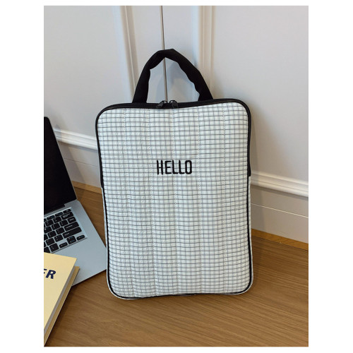 手提電腦包14寸韓版格子撞色適用蘋果macbookair/pro13.3聯想小新華爲筆記型電腦包iPad收納平板包