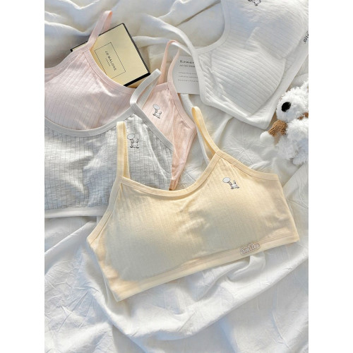 安心貓純棉內衣女發育期固定杯顯小胸吊帶小背心學生抹胸少女文胸 安心貓純棉內衣女發育期固定杯顯小胸吊帶小背心學生抹胸少女文胸