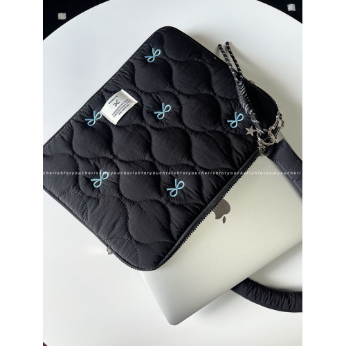 韓國新款蝴蝶手提電腦包MacBookm4筆記型電腦包14寸上課通勤單肩包手提電腦包16寸防摔少女心筆電保護套