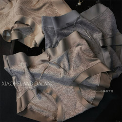 法式復古莫代爾內褲女2025棉質抗菌襠透氣中腰裸感舒適無痕三角褲