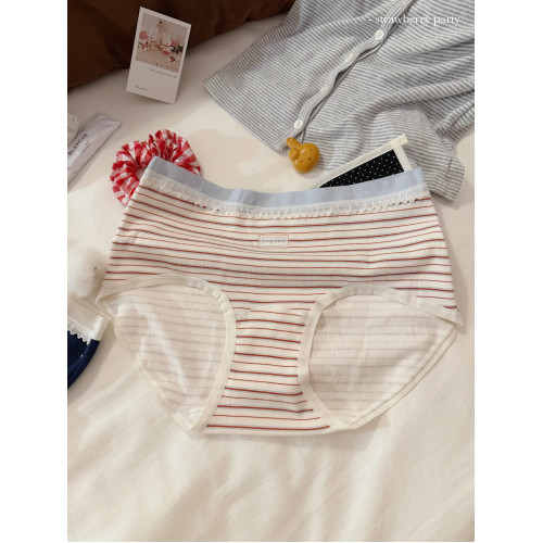 復古櫻桃少女10A軟糯蕾絲邊中腰親膚純棉女士內褲女生抗菌加長襠 復古櫻桃少女10A軟糯蕾絲邊中腰親膚純棉女士內褲女生抗菌加長襠