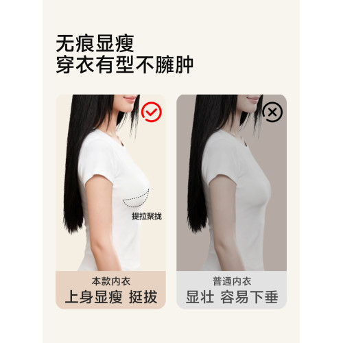 無痕內衣女士聚攏收副乳防下垂上托平胸專用小胸顯大無鋼圈文胸罩