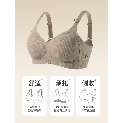 無痕內衣女士聚攏收副乳防下垂上托平胸專用小胸顯大無鋼圈文胸罩