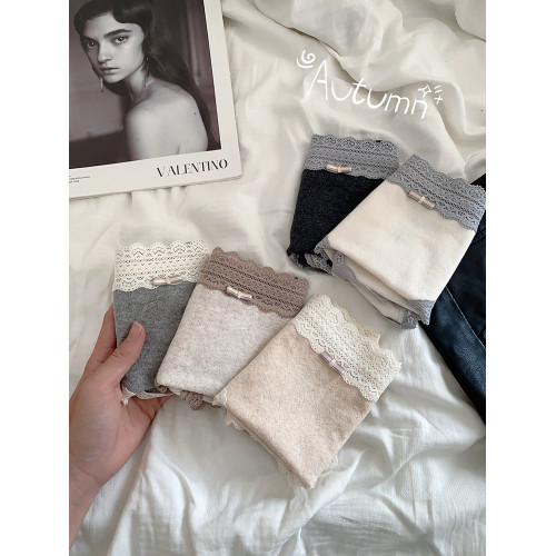 秋冬新款大碼蕾絲少女純棉內褲中高腰全包臀加長抗菌襠短褲三角褲