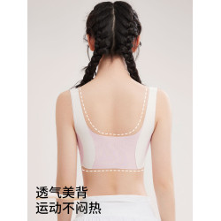 貓人內衣學生初中女青春發育期高中生少女文胸二階段運動防震背心