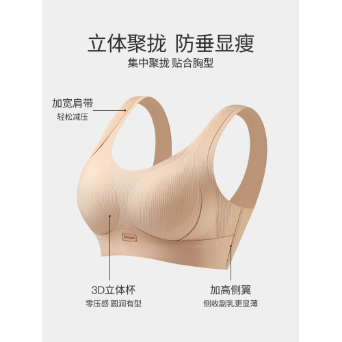 古今@內衣女小胸聚攏收副乳防下垂無痕無鋼圈胸罩背心式運動文胸