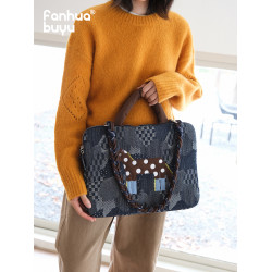 梵花不語小馬筆記型電腦包通勤14/16寸高顔值手提可單肩電腦包女士高級感macbookpro軟絨收納包15寸筆電包