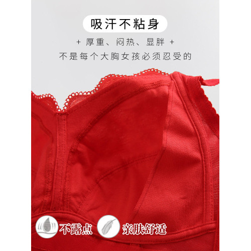 大碼內衣女無鋼圈胖mm全罩杯縮胸大胸顯小文胸薄款聚攏防下垂胸罩