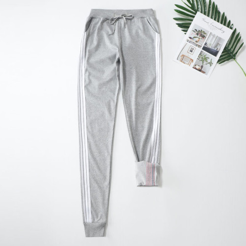 春秋新品薄款三條杠休閒運動收腳小腿長褲顯瘦大碼寬鬆時尚衛褲潮