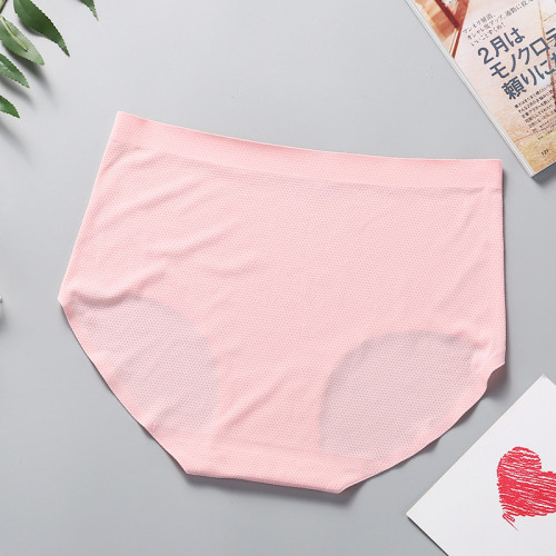 大碼胖妹妹高腰收腹無痕內褲女冰絲一片式胖mm200斤加肥加大褲頭