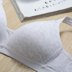 全純棉質無鋼圈夏季初高中學生內衣胸罩薄模杯青春發育期少女文胸