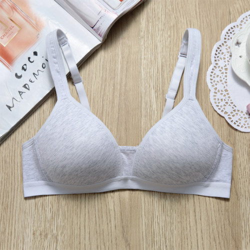 全純棉質無鋼圈夏季初高中學生內衣胸罩薄模杯青春發育期少女文胸