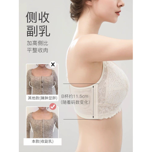 大胸顯小內衣薄款縮胸防下垂無鋼圈大碼胖mm聚攏收副乳調整型文胸
