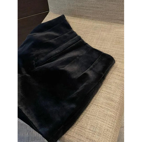 樸彩英rose同款絲絨高腰修身包臀短褲秋冬新款輕熟百搭a字熱褲女