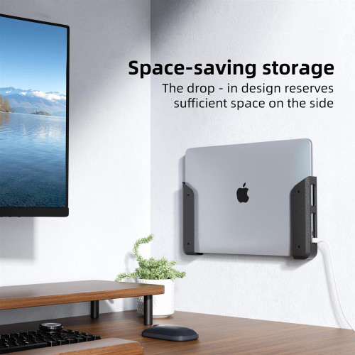 壁掛式桌下式筆記型電腦支架帶亞克力膠防刮墊 MacBook平板電腦