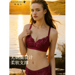 聚攏調整型歌瑞爾新款蕾絲內衣女無鋼圈防下垂側收副乳透氣文胸罩