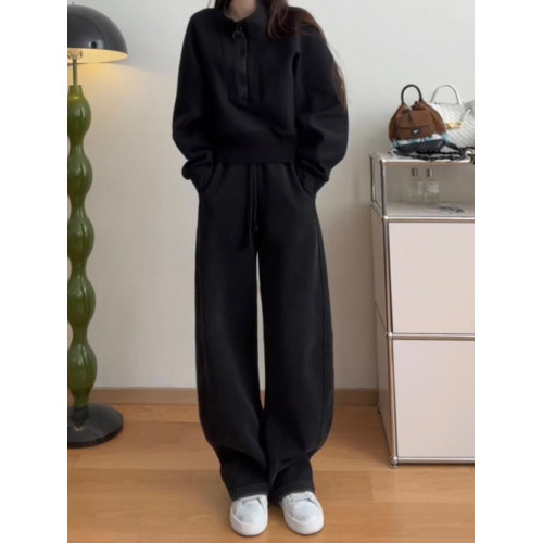 黑色香蕉衛褲女春季大碼胖mm褲子梨型身材粗腿寬胯休閒運動彎刀褲