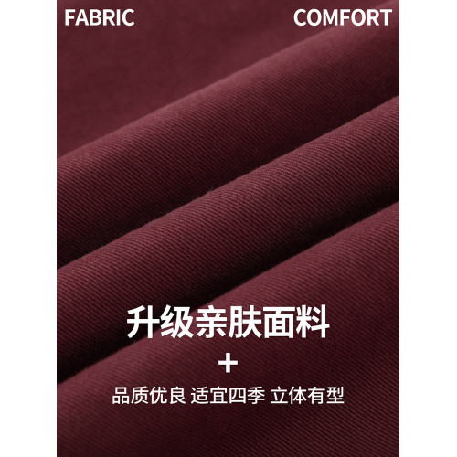 拉夏貝爾藏青冬工裝褲女春秋2025新款小個子高腰濶腿傘兵加絨褲子