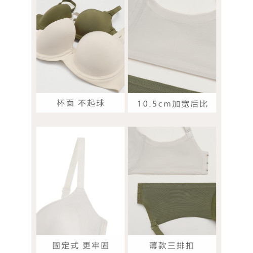 無痕內衣女大胸顯小聚攏收副乳夏季薄款防下垂全罩杯大碼光面文胸