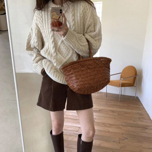 韓版chic秋冬百搭復古燈芯絨短褲休閒褲女小個子高腰直筒濶腿褲子