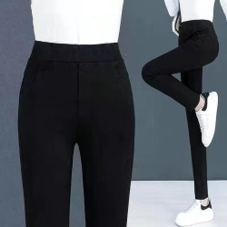 高腰顯瘦小腳鉛筆褲女春秋冬新款百搭松緊仿牛仔彈力打底褲魔術褲