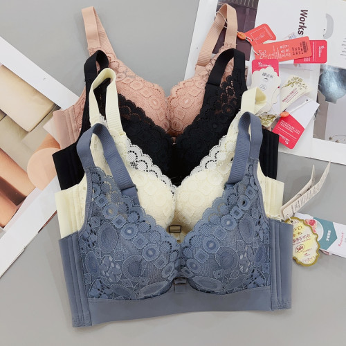 古妃28403小胸聚攏中厚杯無鋼圈調整型收副乳蕾絲文胸罩內衣女 古妃28403小胸聚攏中厚杯無鋼圈調整型收副乳蕾絲文胸罩內衣女