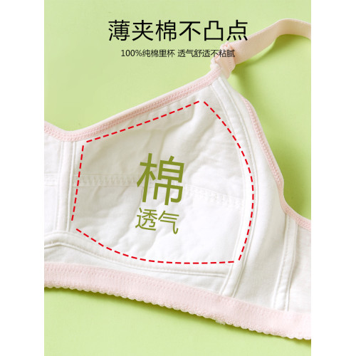 純棉少女文胸無鋼圈內衣日系薄款初中高中大學生收副乳調整型胸罩