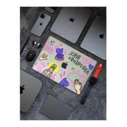 適用蘋果筆電macbookpro保護殼透明Pro14air13.6可愛塗鴉電腦套