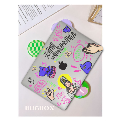 適用蘋果筆電macbookpro保護殼透明Pro14air13.6可愛塗鴉電腦套 適用蘋果筆電macbookpro保護殼透明Pro14air13.6可愛塗鴉電腦套