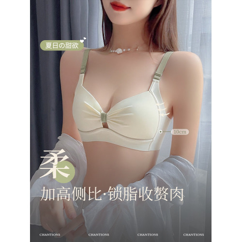 無痕內衣女大胸顯小夏季薄款無鋼圈少女風聚攏收副乳防下垂文胸罩